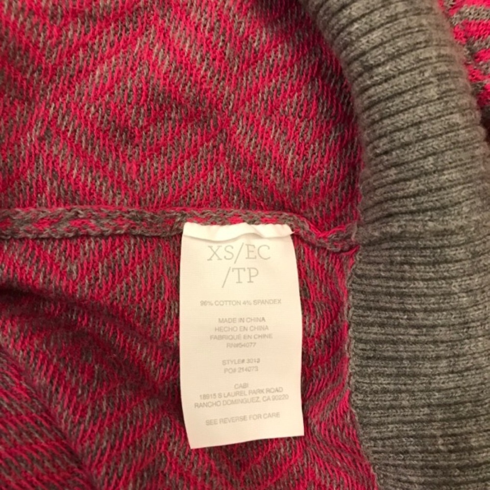 🔥 CAbi Meg Cardigan Pink and Gray Size XS - Picture 6 of 6
